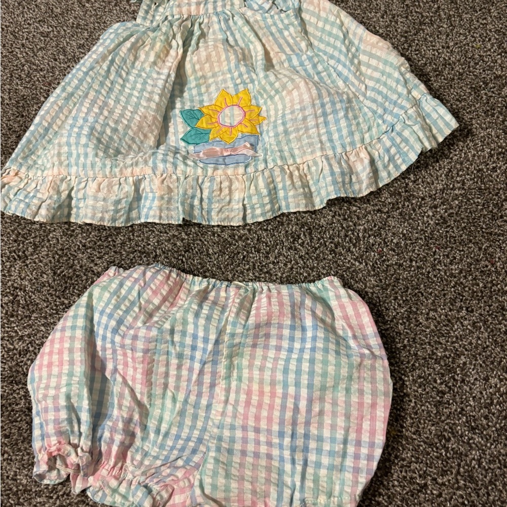 Plaid Baby Dress and Bloomers Set
